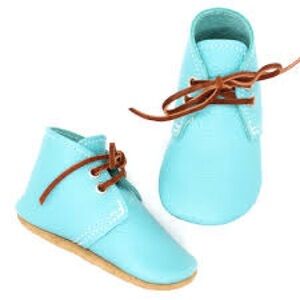 MON PETIT unisex The Oxford Teal Soft Leather Shoes